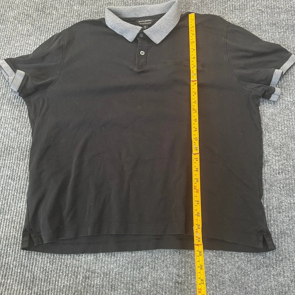 Banana Republic Mens Luxe Touch Performance Polo XL Black Contrast Collar